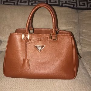 Camel color Prada handbag